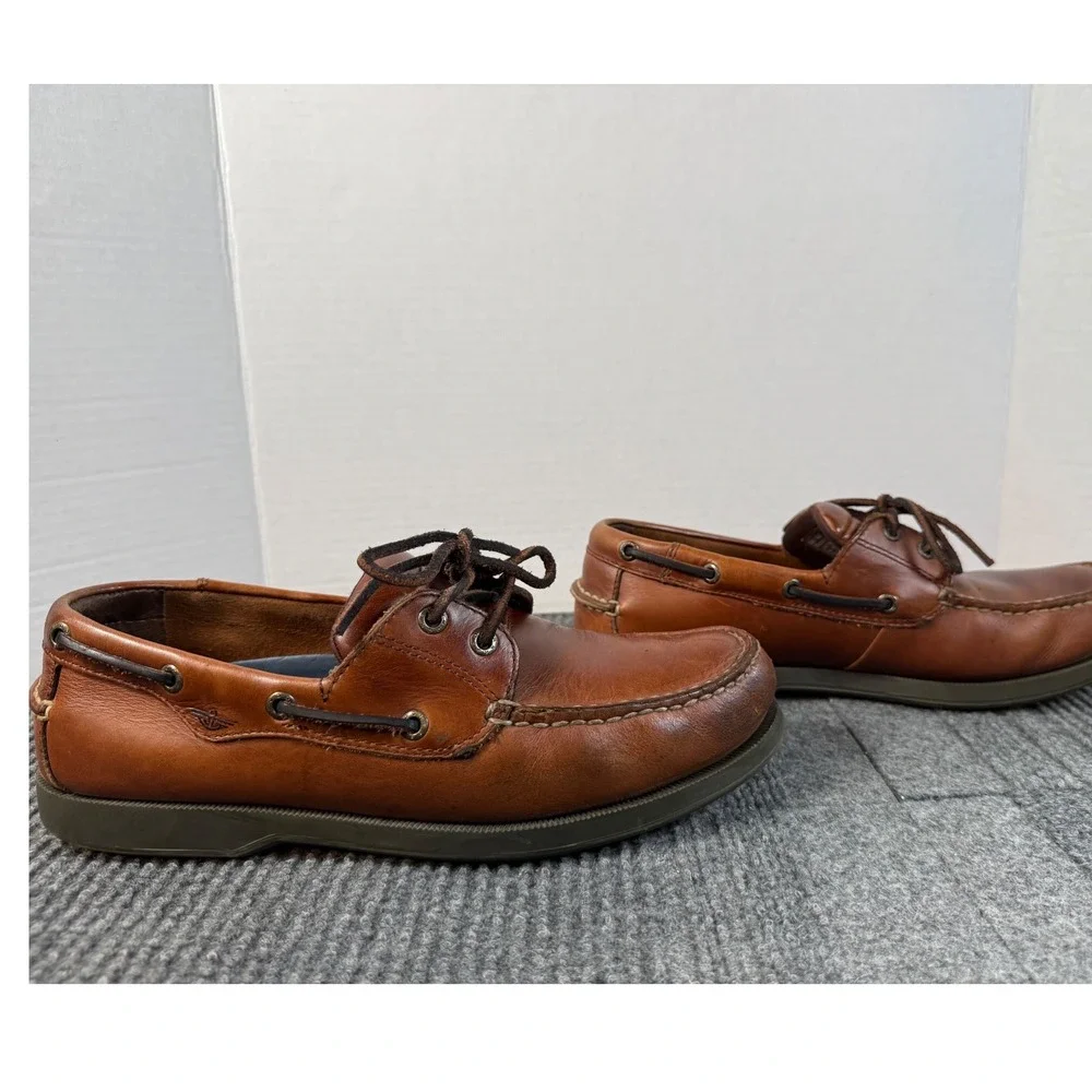 Dockers Beacon Mens Brown Leather Boat Shoes Size 10M Nautical Loafers